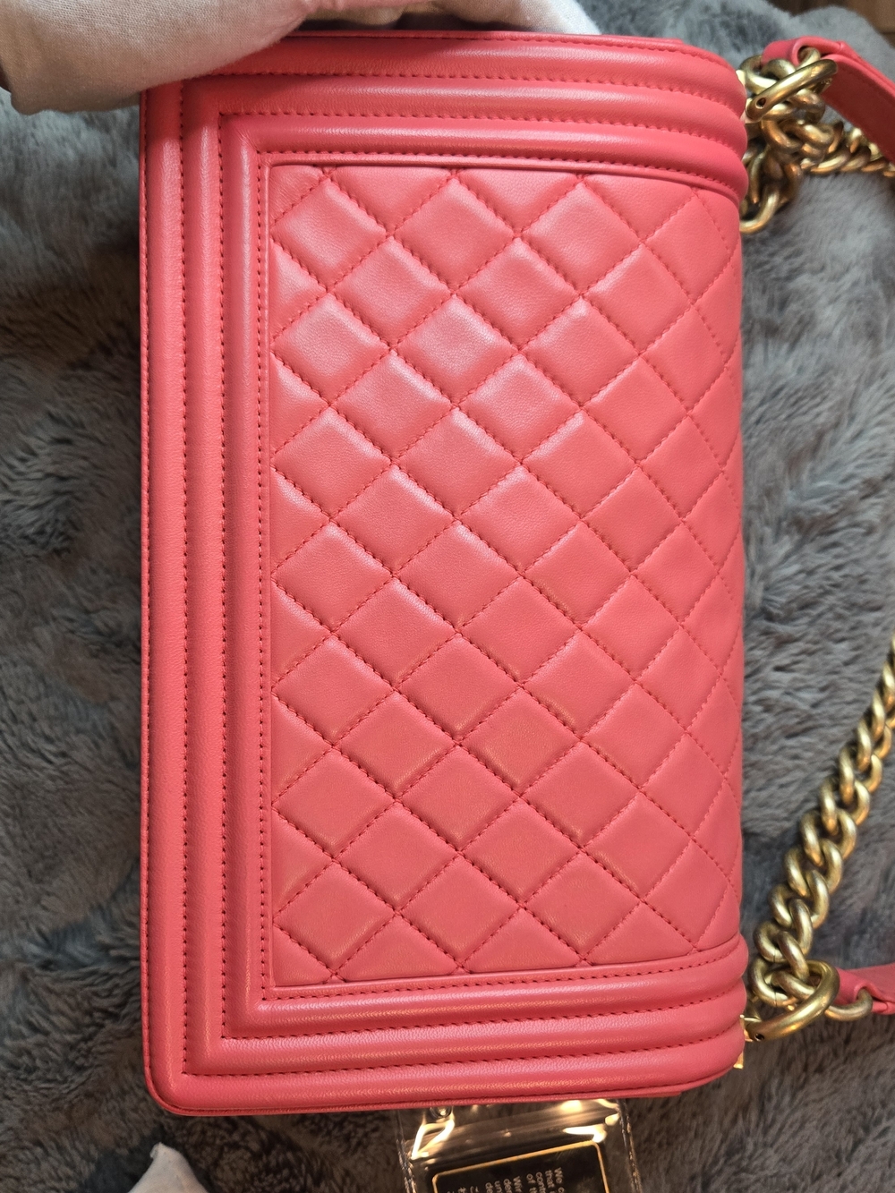 CHANEL Hot Pink Quilted Leather Boy Bag with Gold Hardware - Picture 3 of 10